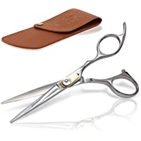 Los mejores  - Eberbart Tijeras para Barba + Estuche de Cuero Sintético – Tijeras de barbero profesional para cuidar y recortar la…